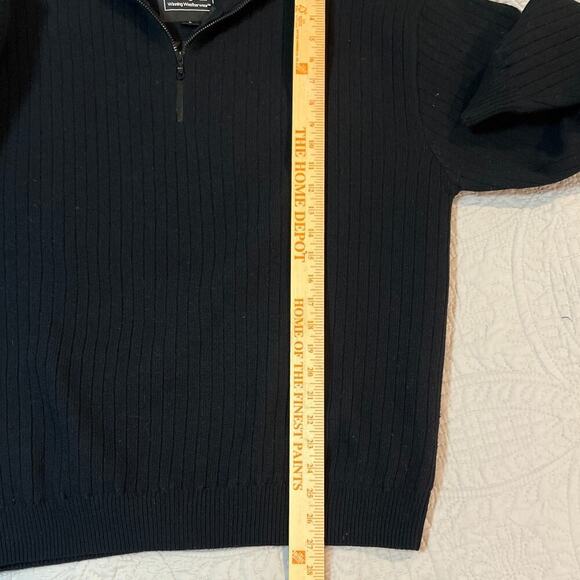 ProQuip Lambswool Lined 1/4 Zip Golf Sweater Large Windproof Ribbed Outdoor - Picture 6 of 8